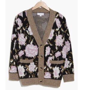 Nordstrom Floral Cardigan - Black and Tan